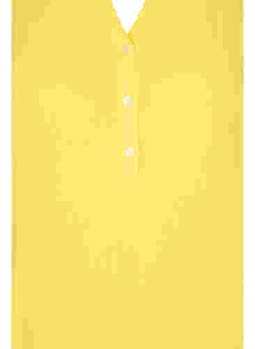 Viskosetunika med V-hals og knapper, Primrose Yellow, Packshot image number 2