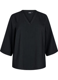 FLASH - Bluse med 3/4 ermer, Svart FLASH - Bluse med 3/4 ermer