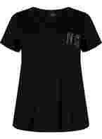 T-skjorte med trykk i bomull til trening , Black w. No. 10