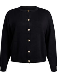 Cardigan med dekorative gullknapper, Svart