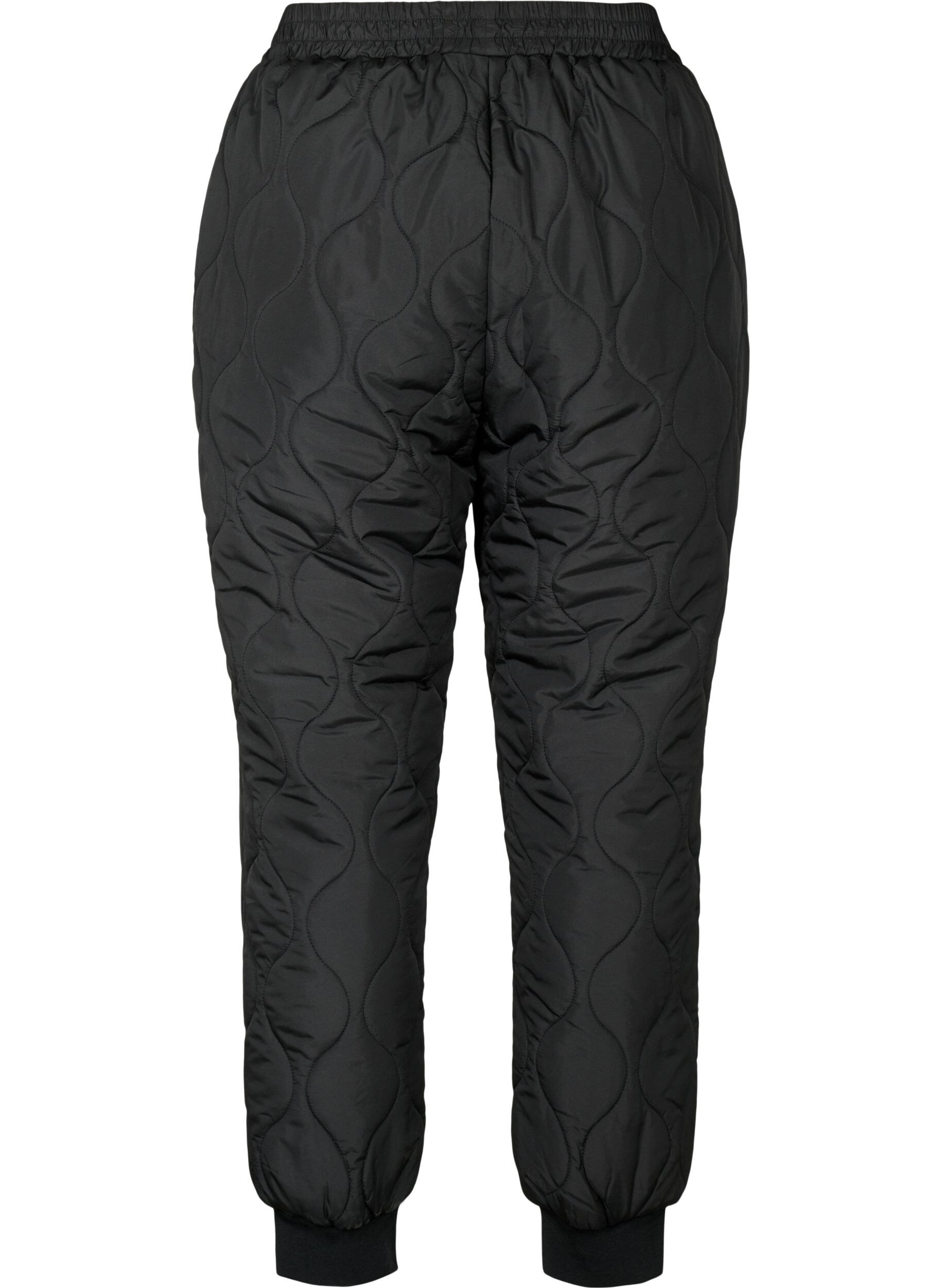 Zizzi Quilted termobukser, Black, Packshot image number 1