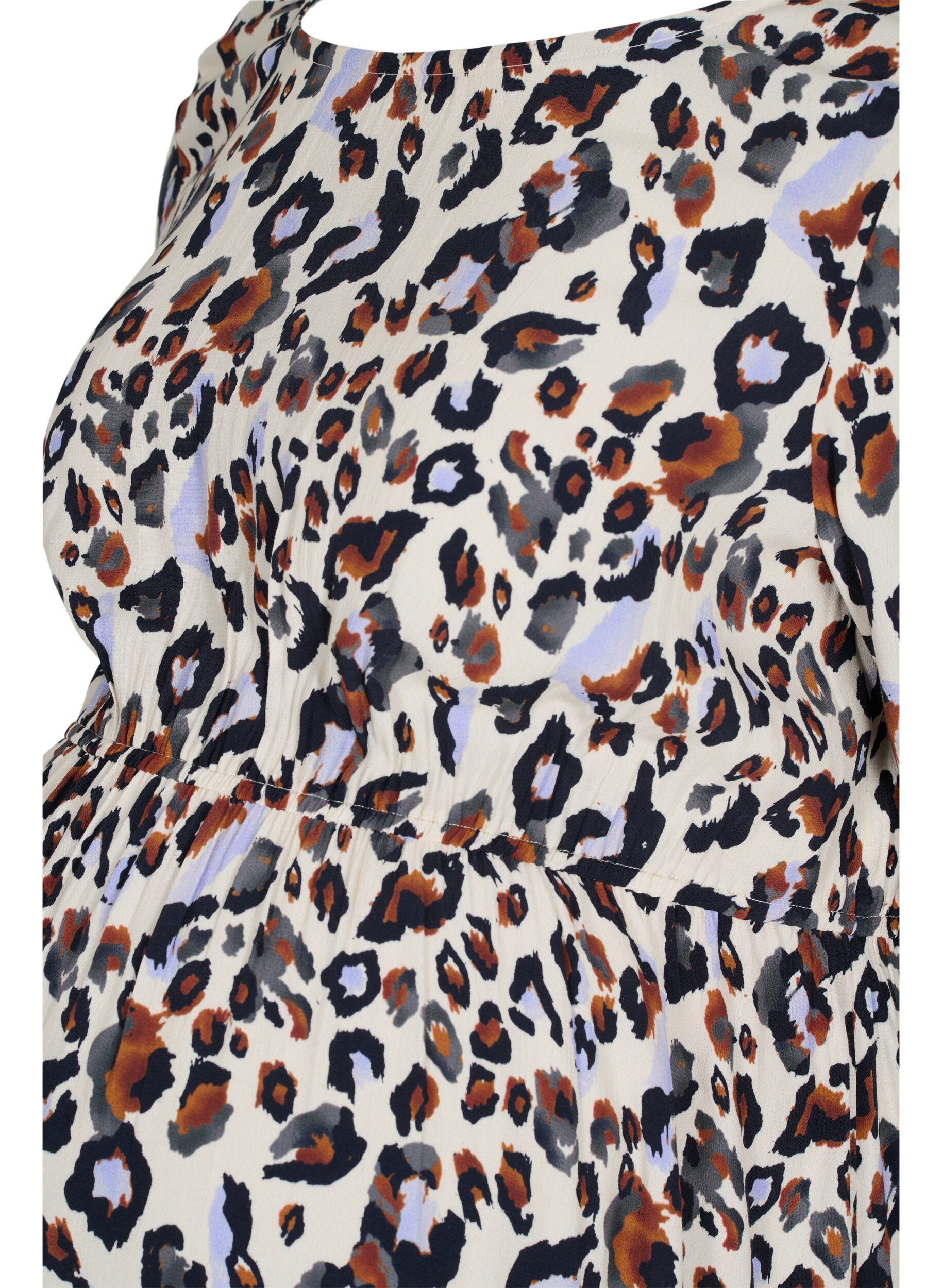 Zizzi Viskosebluse til gravide , White Leo Print , Packshot image number 2