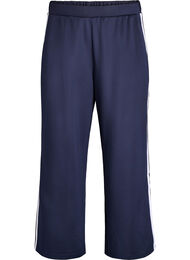 Trackpants med høy midje og sporty striper, Blå