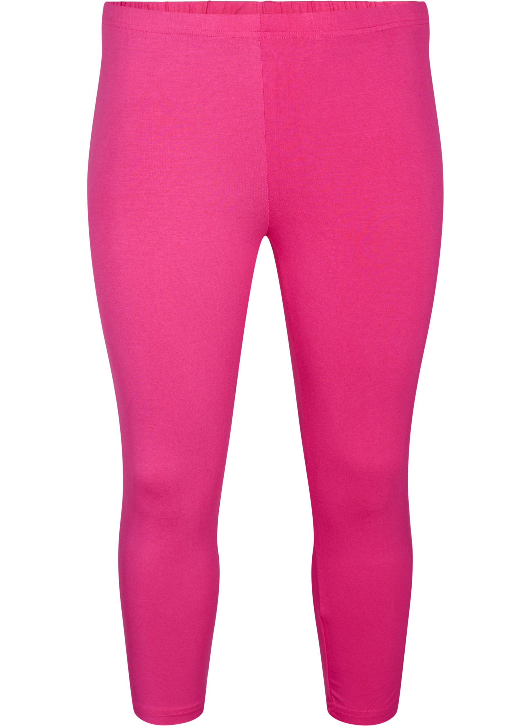 Zizzi Basisleggings i viskose med 3/4-lengde, Rosa, Packshot image number 0