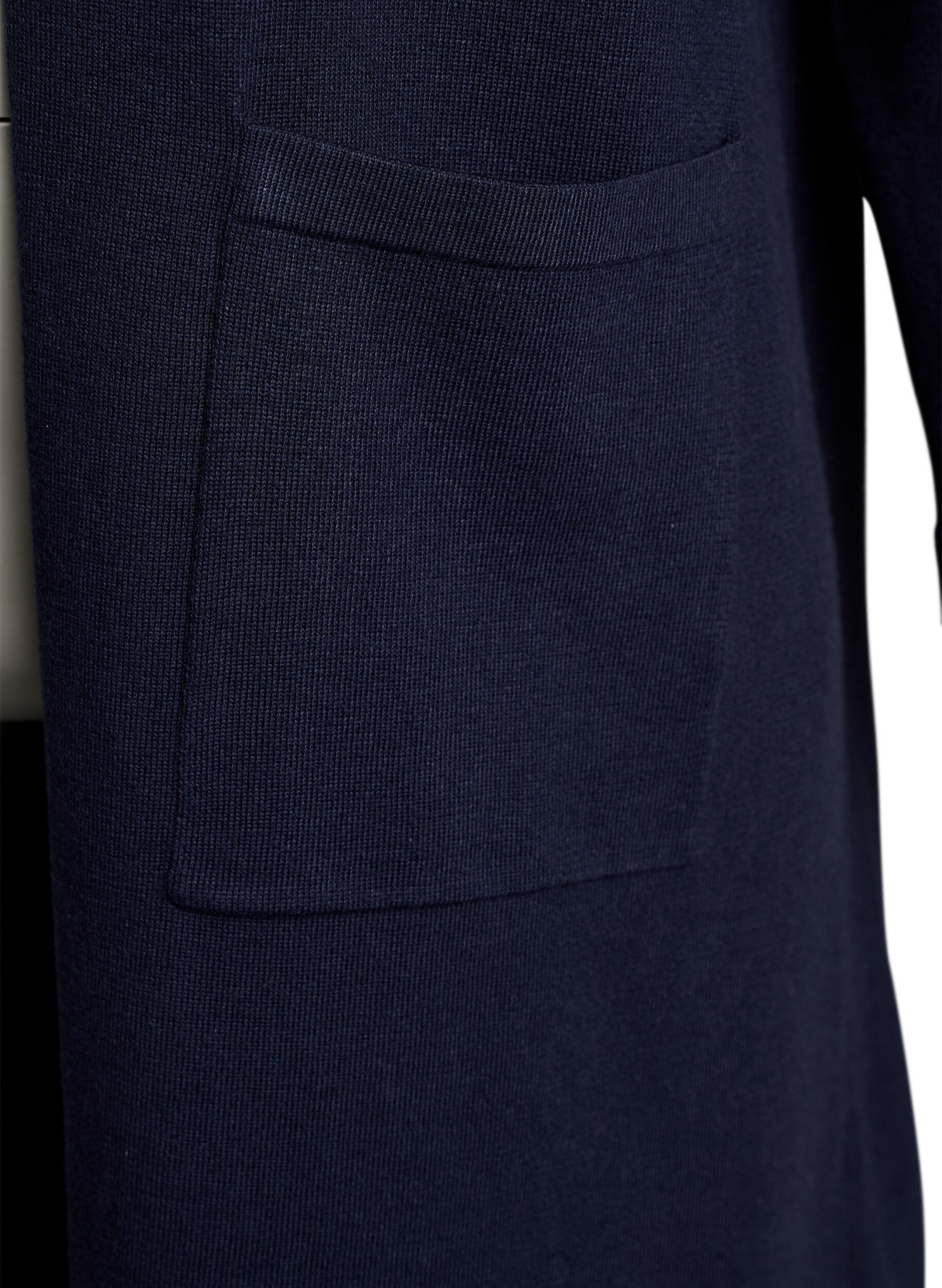 ZizziLang, &aring;pen cardigan med lommer, Bl&aring;, Packshot image number 2