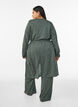Lang jersey cardigan med knytebelte, Gr&oslash;nn, Model image number 1