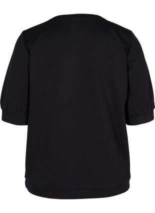 Bluse med 3/4-ermer, Black, Packshot image number 1