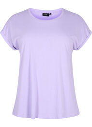 Kortermet T-skjorte i bomullsblanding, Lavender