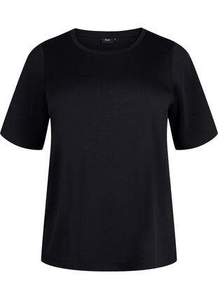 T-skjorte i modal blanding, Black, Packshot image number 0