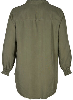 Langermet skjorte i lyocell, Deep L. Green, Packshot image number 1