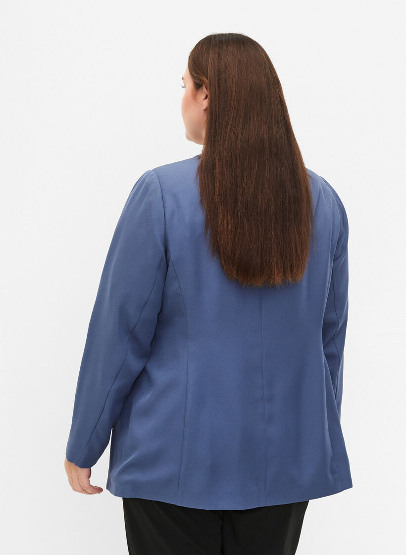 FLASH - Enkel blazer med knapp, Bl&aring;, Model image number 2