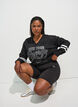 Sporty nettingtopp med teksttrykk, Svart, Model image number 0