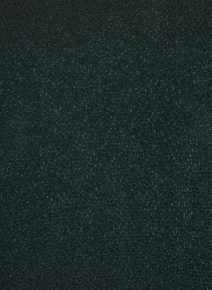 Bluse med glittermønster og 3/4 ermer, Grønn, Packshot image number 2