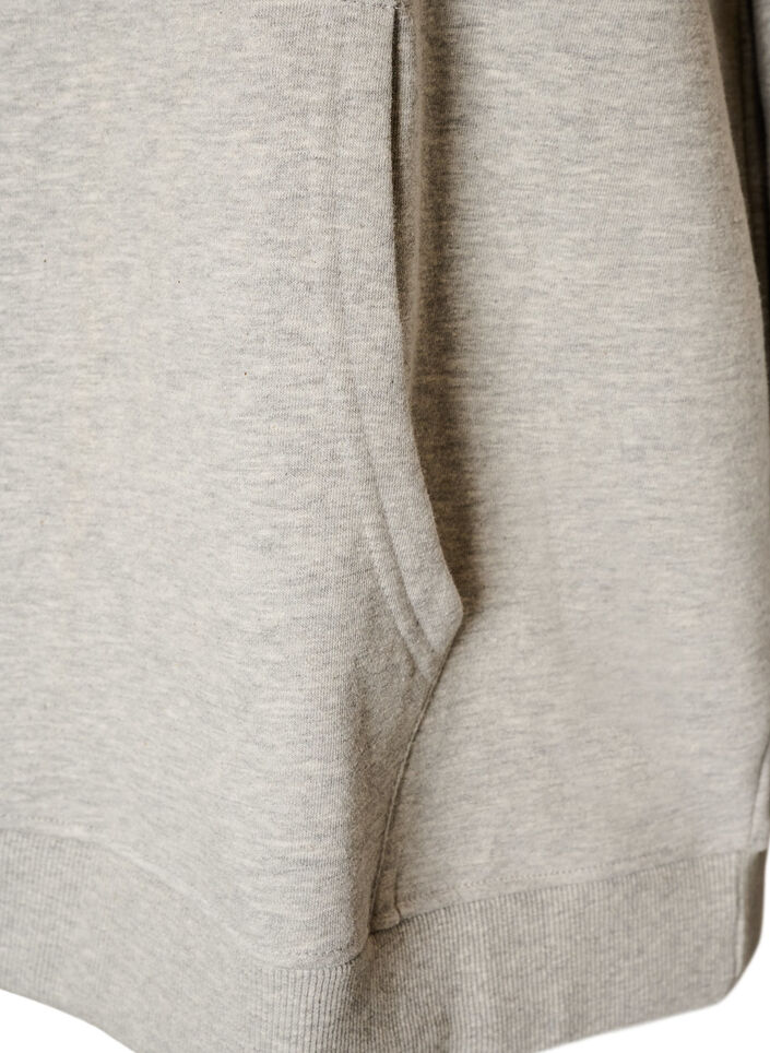 Hettegenser med brodert motiv, Gr&aring;, Packshot image number 3