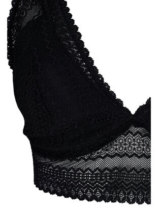 Zizzi BH med blonder og myk vattering, Black, Packshot image number 2