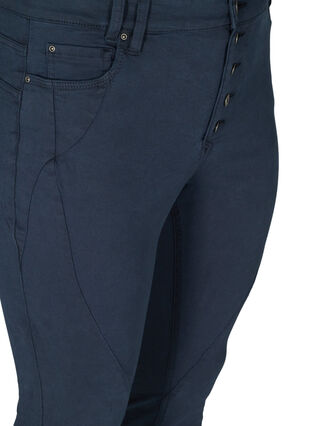 Tettsittende bukser med knappelukking, Dark Blue, Packshot image number 2