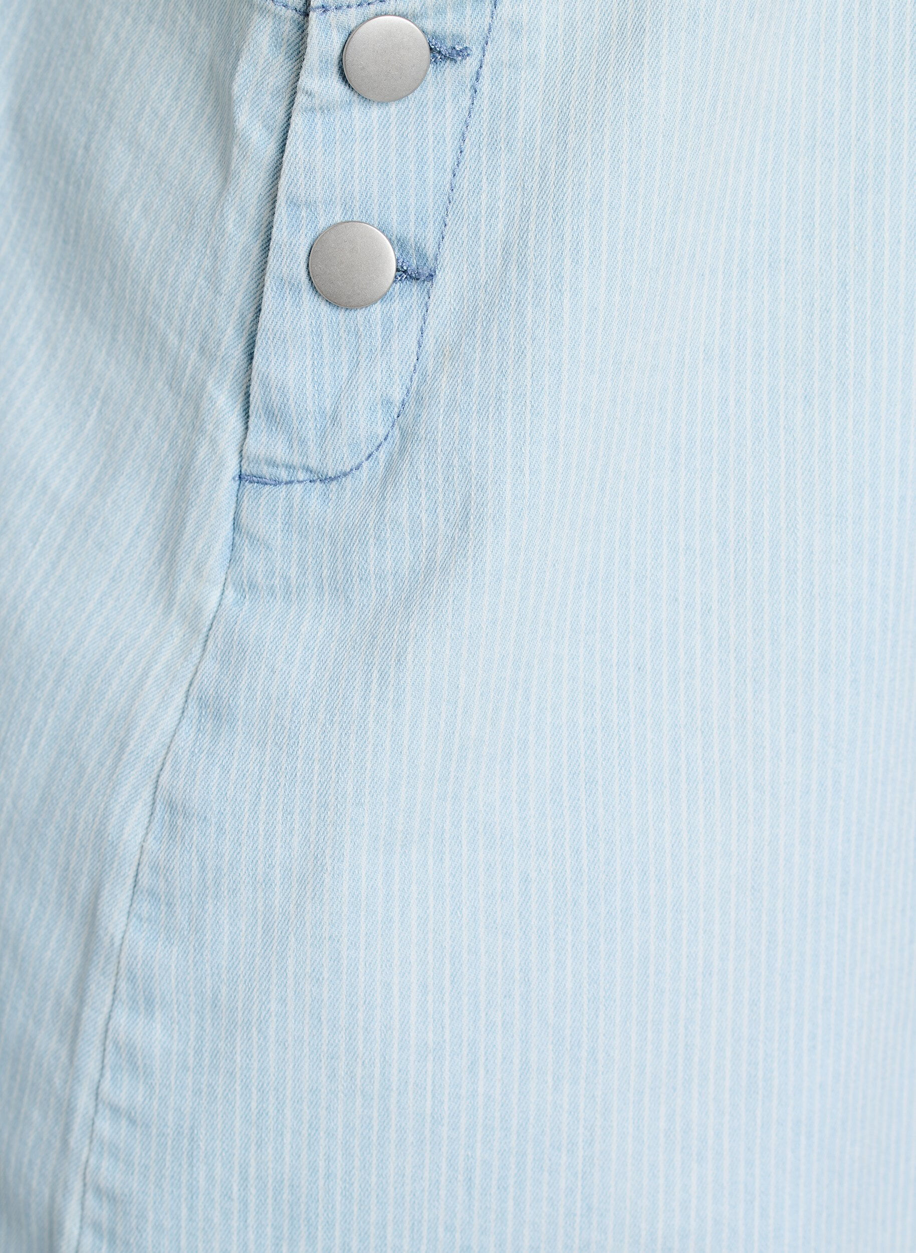 Zizzi Kort snekkerkjole i stripet bomull, Bl&aring;, Packshot image number 3