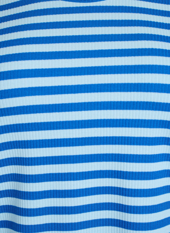 Stripete bluse med lange ermer, Bl&aring;, Packshot image number 2