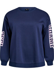 Genser med statement-trykk på ermene og ryggen, Navy Blazer