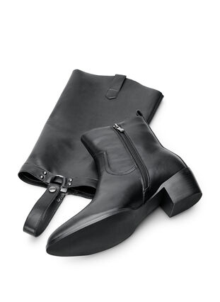 Zizzi Wide fit - Lang støvel med avtakbart skaft, Black, Packshot image number 4