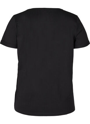 T-skjorte til trening med trykk, Black, Packshot image number 1