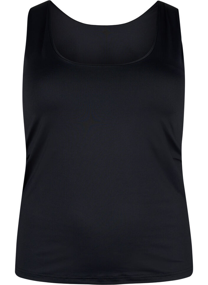 Vendbar topp i stretch, Black, Packshot image number 0
