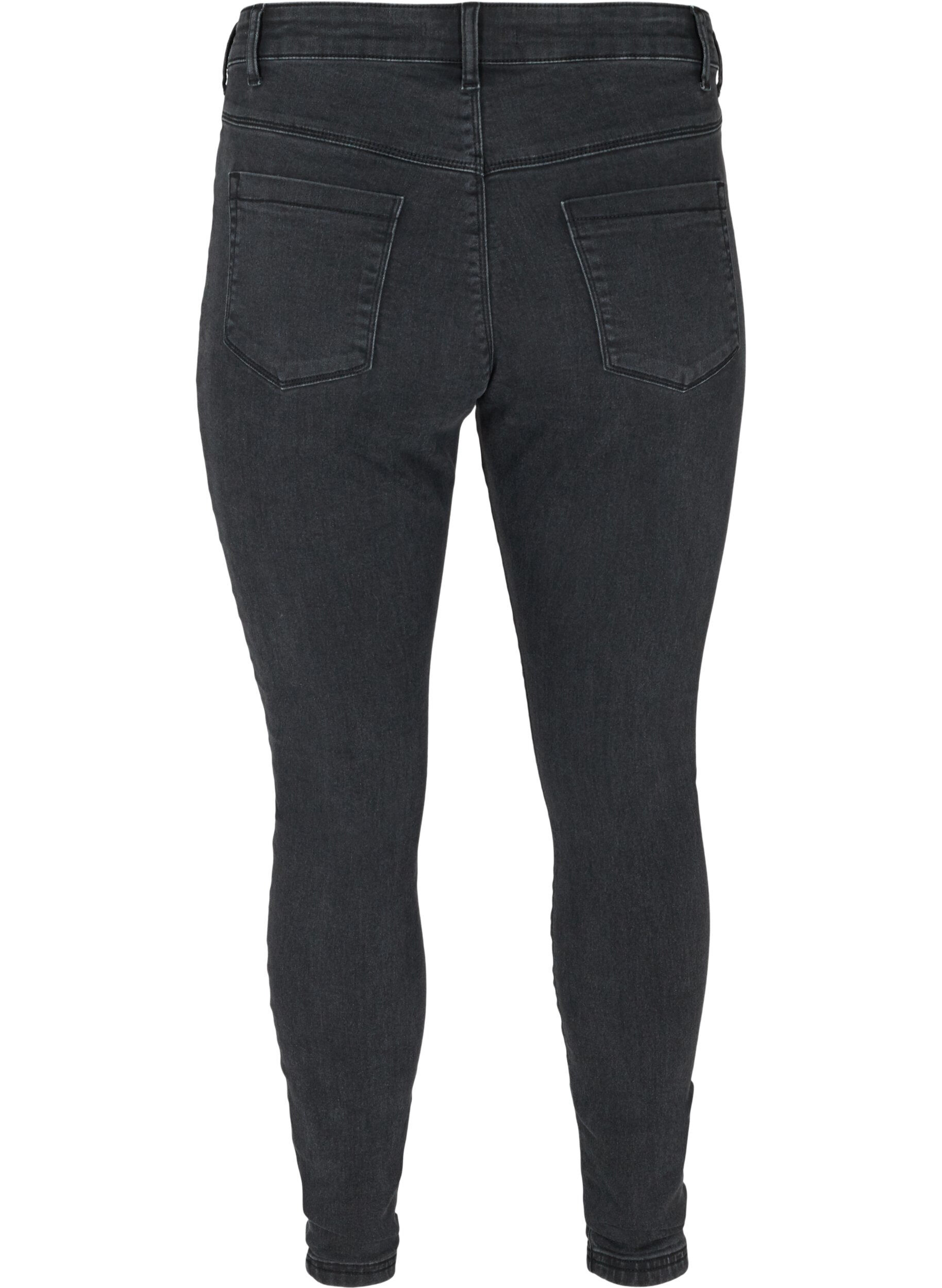 Zizzi Jeggings i bomullsmiks, Grey Denim, Packshot image number 1