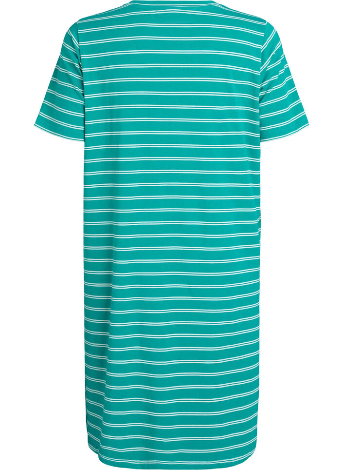 Bomullskjole med vri-detalj, Gr&oslash;nn, Packshot image number 1