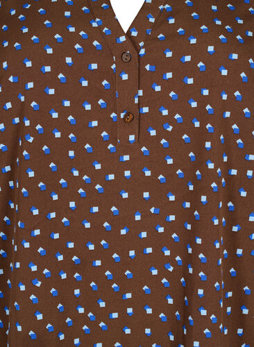 FLASH - bluse med lange ermer og trykk, Chicory Coffee AOP, Packshot image number 2