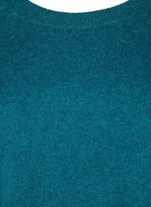 Melert strikkegenser med knappedetaljer, Deep Lake Mel., Packshot image number 2
