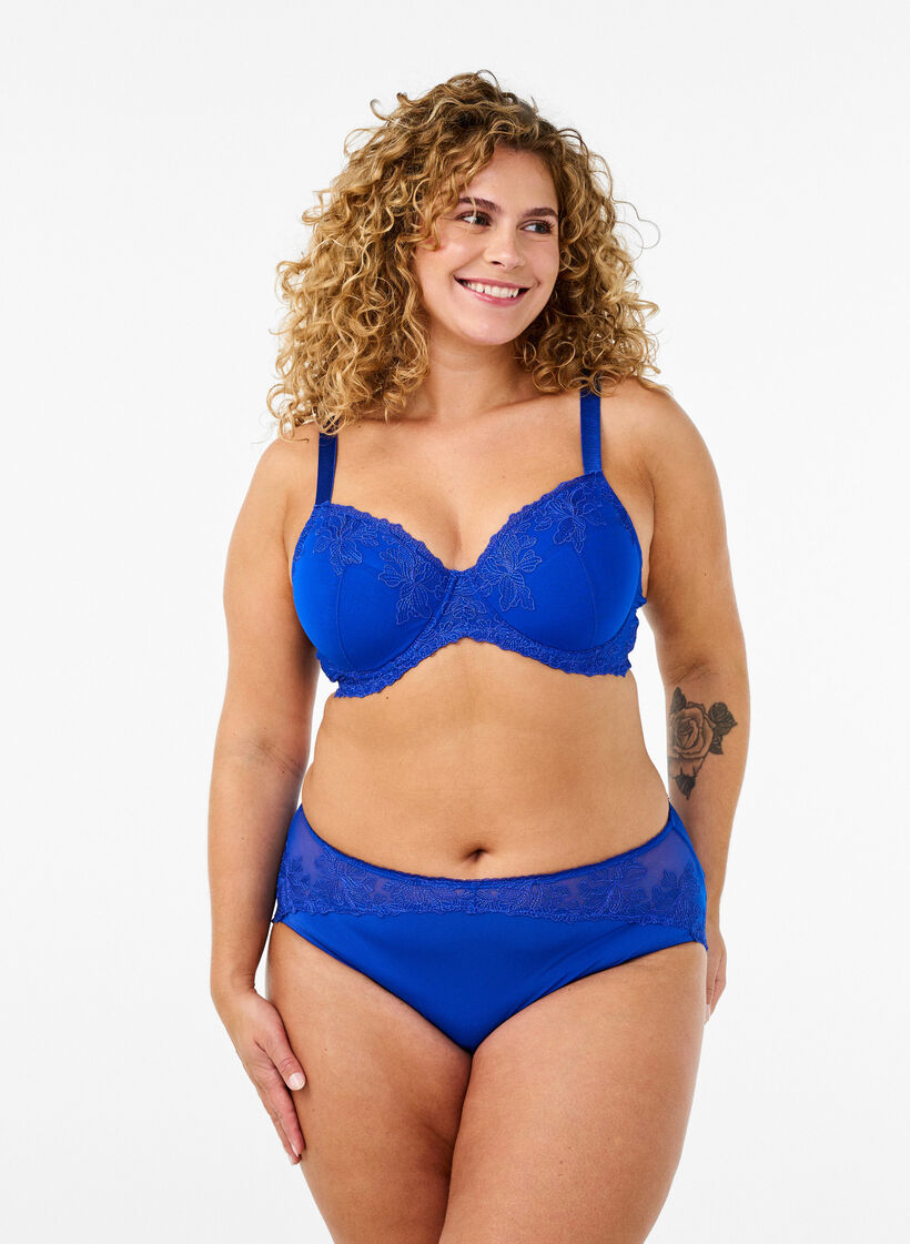 Microfibertruser med blomsterblonder, Surf the web, Model