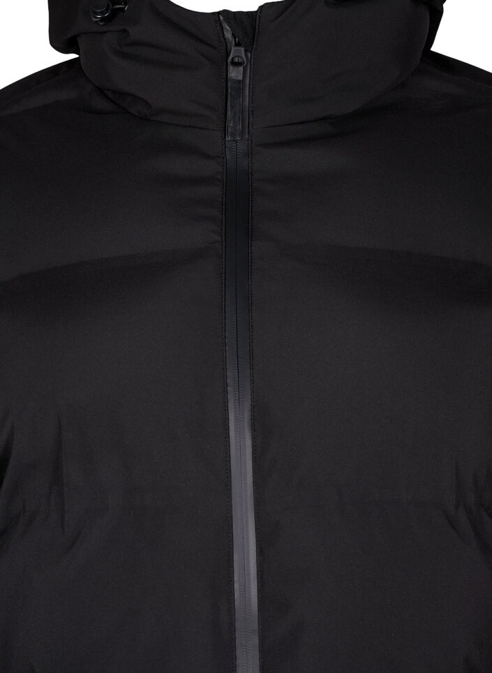 Lang vinterk&aring;pe med hette, Svart, Packshot image number 2