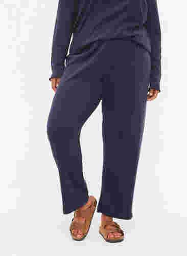 Pysjamasbukser i bomull med mønster, Navy Blazer, Model image number 2