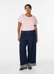 Kortermet t-skjorte i bomullsblanding, Rosa, Model image number 1