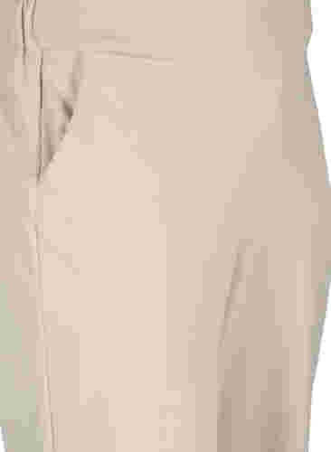 Ensfargede culottebukser med lommer, Off White, Packshot image number 2