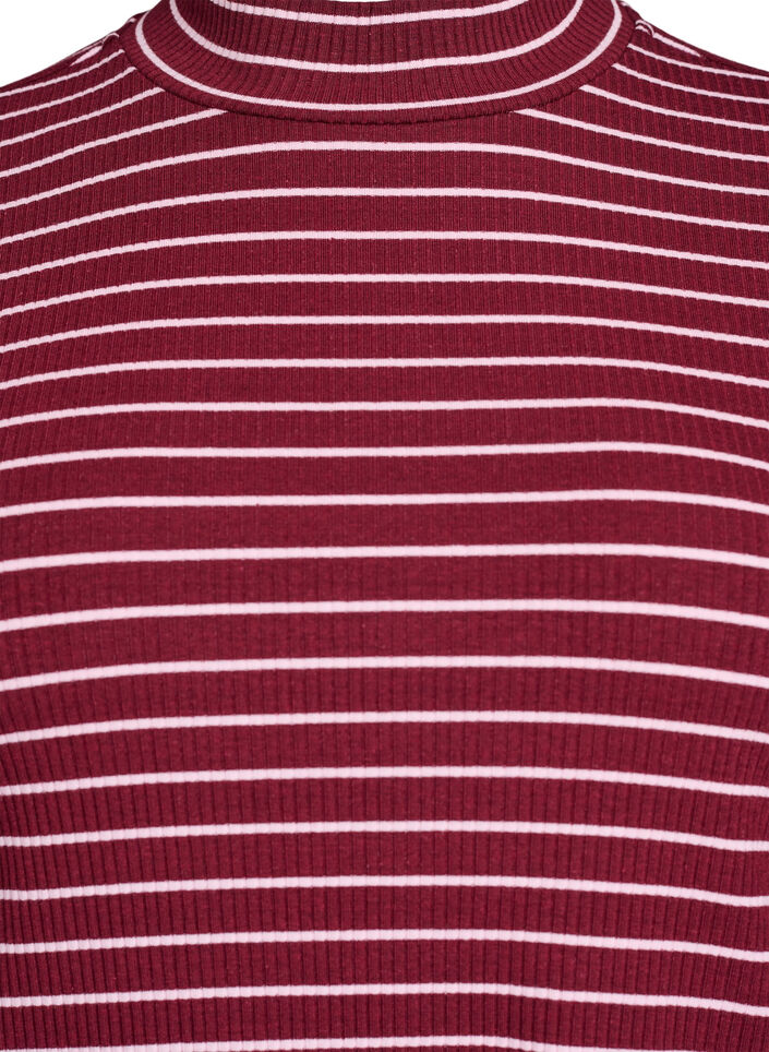 Stripet ribbet jerseybluse med høy hals, T.Port Fairy Tale, Packshot