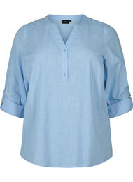 Bomullsbluse med V-hals, Serenity
