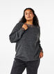 Melert genser med rund hals, Dark Grey Black Mel., Model image number 0