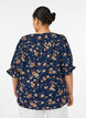 Skjortebluse med 1/2 ermer, Bl&aring;, Model image number 2