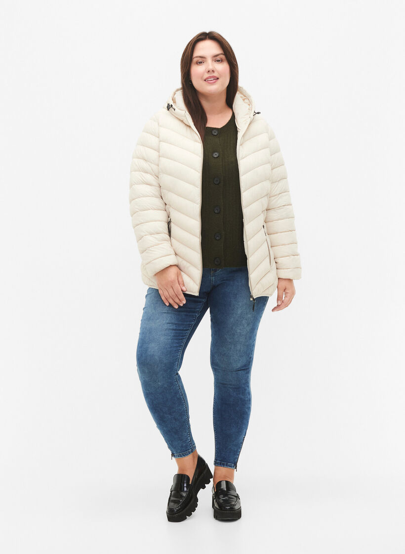 Lettvektsjakke med hette, Beige, Model image number 1