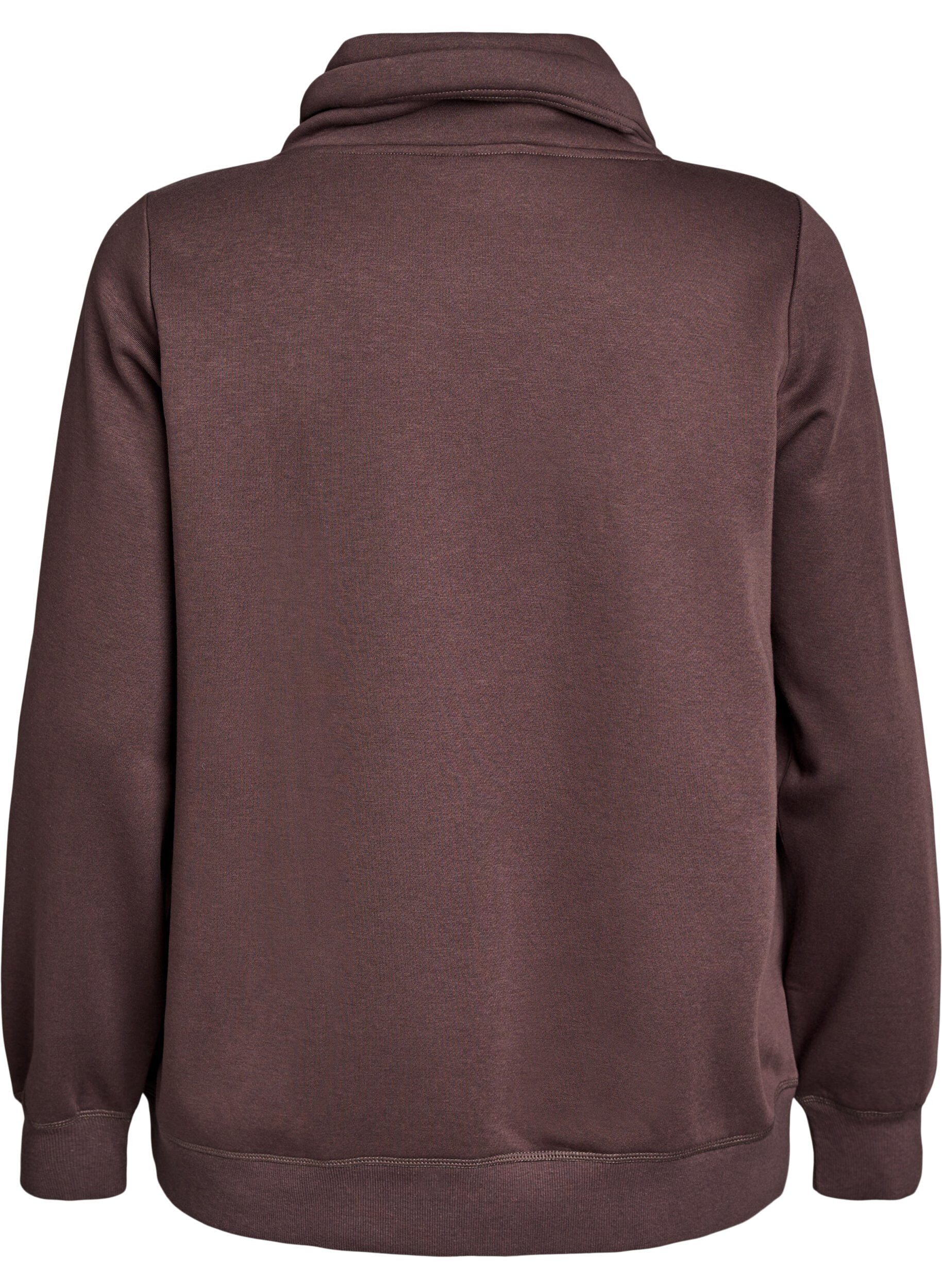 ZizziGenser med h&oslash;y hals og lommer, Brun, Packshot image number 1