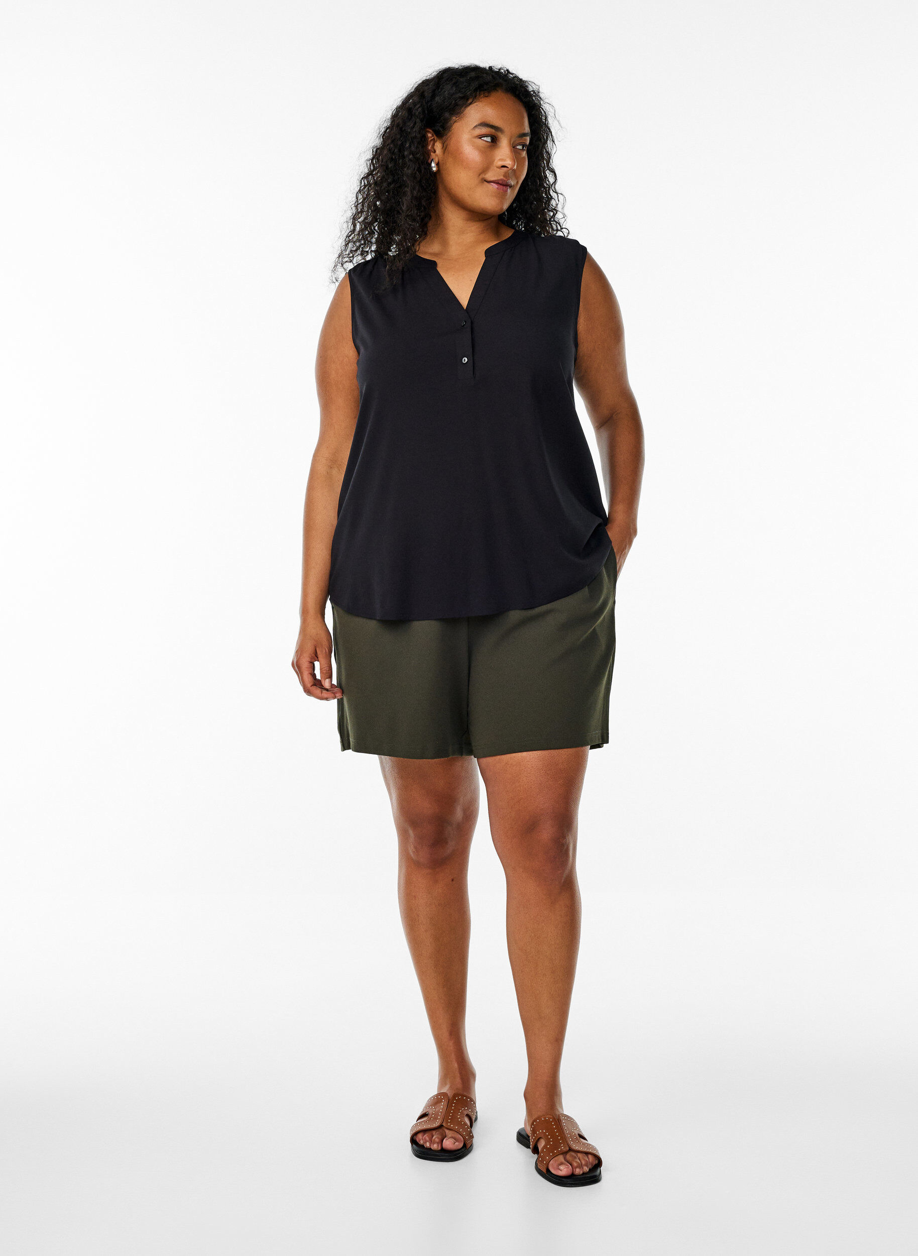 ZizziErmel&oslash;s bluse i viskose, Svart, Model image number 1