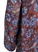 Midikjole med blomstertrykk og foldet kant, Brun, Packshot image number 3