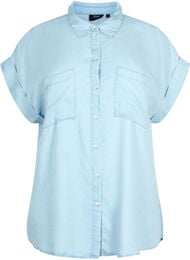 Kortermet skjorte i lyocell (TENCEL™), Light blue denim