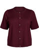 Strikket cardigan med hjerteknapper og korte ermer, R&oslash;d, Packshot image number 0