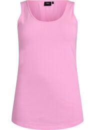Ensfarget basic topp i bomull, Rosa