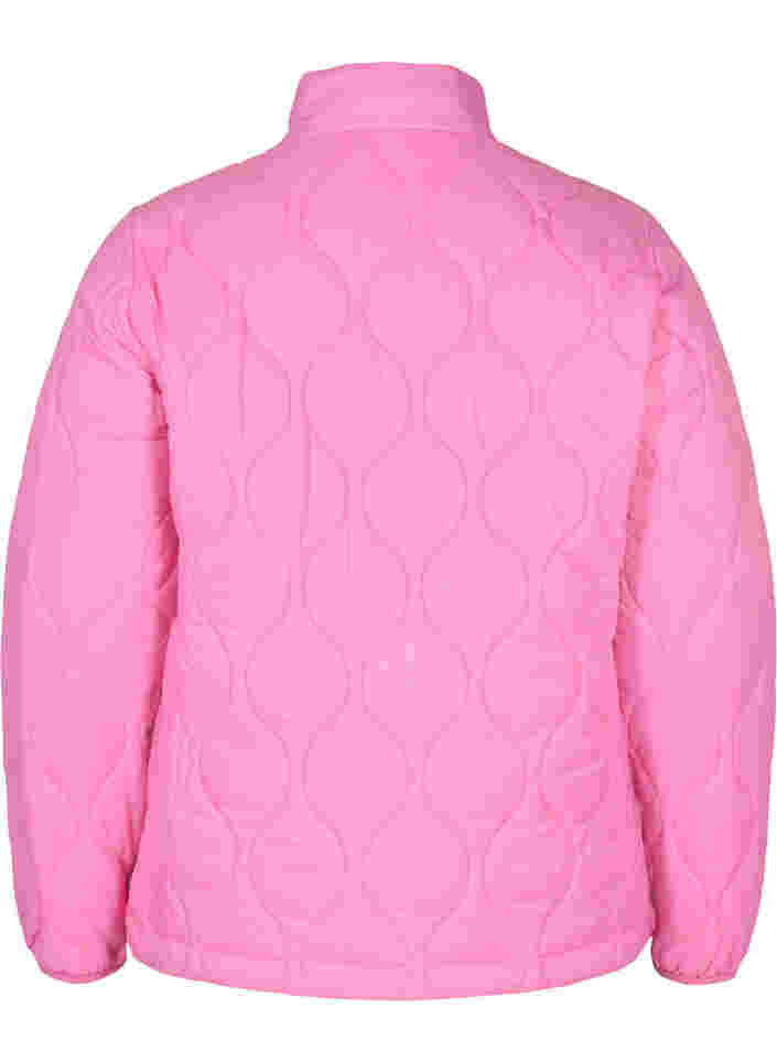 Quiltet jakke med glidelås og lommer, Hot Pink, Packshot image number 1