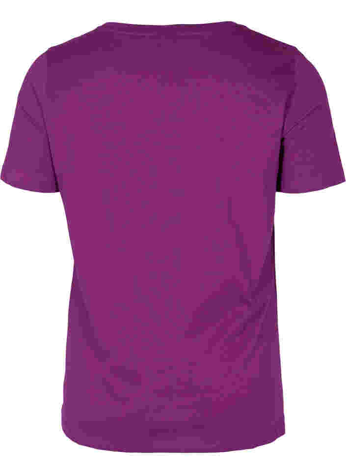 T-skjorte i bomull med trykk, Grape Juice, Packshot image number 1