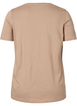 T-skjorte i bomull med rund hals og trykk, Natural FACE, Packshot image number 1
