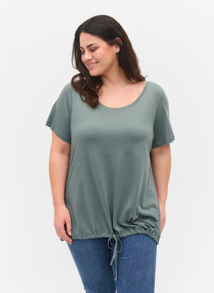 T-skjorte med justerbar bunn, Balsam Green, Model image number 0